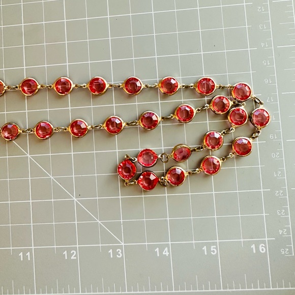 Vintage Monet XL Bracelet & Pink Bezel Necklace - Picture 11 of 13